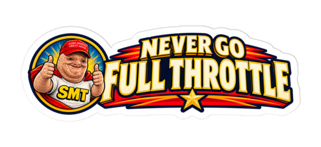 Never Go Full Throttle Bumper Decal — Multicolor